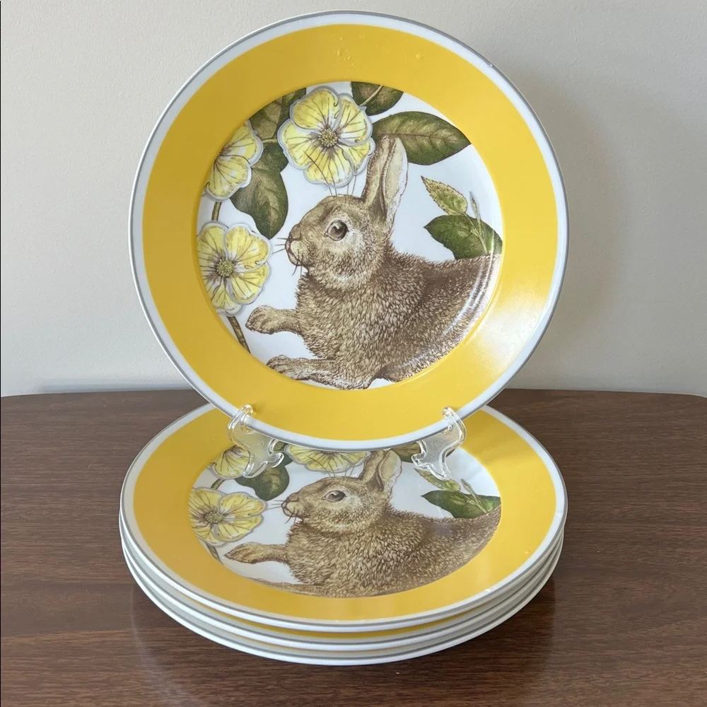 Williams Sonoma “Spring Bunny”🐇4 Plate Set